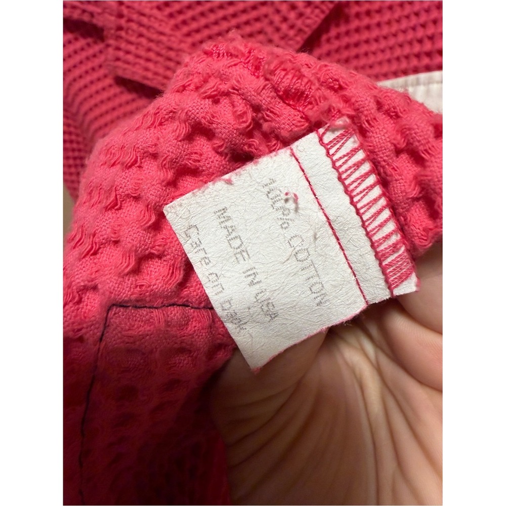 VTG Nannette Keller Pink Waffle Knit Blazer Shacket Patch Pockets Cotton 90's - Picture 15 of 17